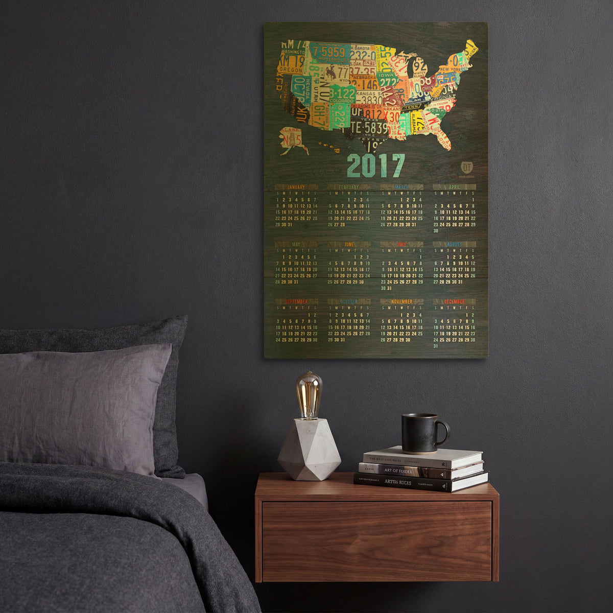 '2017 Calendar' By Design Turnpike Gold Metal Wall Art
