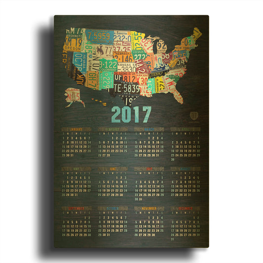 '2017 Calendar' By Design Turnpike Gold Metal Wall Art
