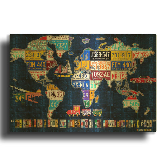 'World Map 2016 Augustine' By Design Turnpike Gold Metal Wall Art