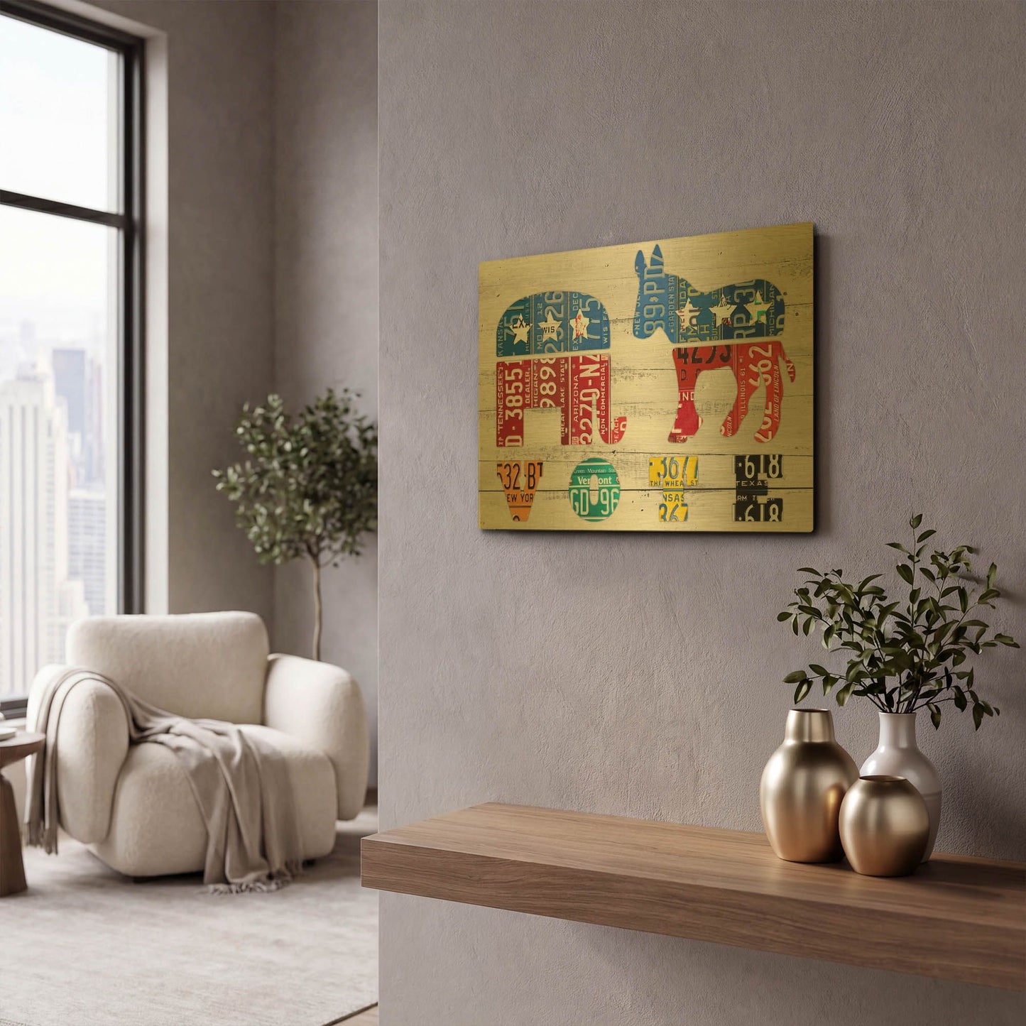 'Vote' By Design Turnpike Gold Metal Wall Art