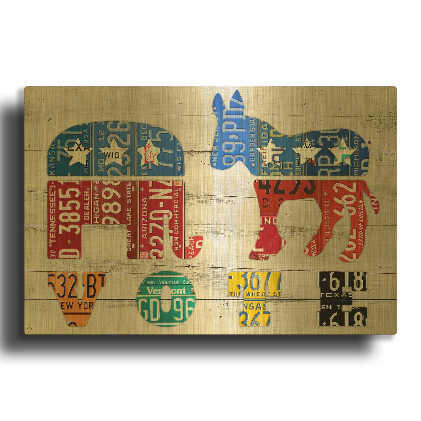 'Vote' By Design Turnpike Gold Metal Wall Art