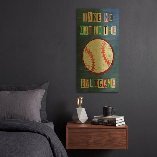 'Take Me Out To The Ballgame' By Design Turnpike Gold Metal Wall Art