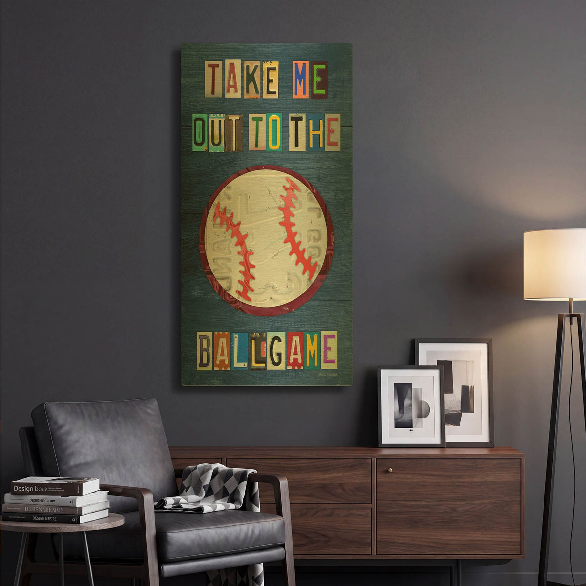 'Take Me Out To The Ballgame' By Design Turnpike Gold Metal Wall Art