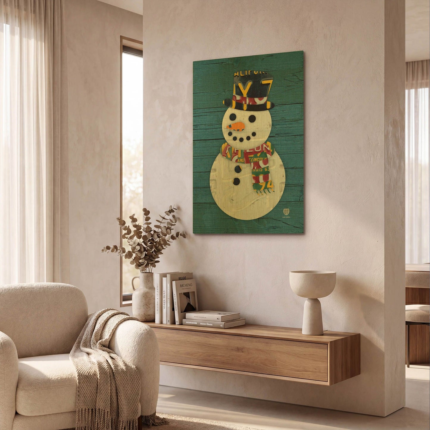 'Snowman' By Design Turnpike Gold Metal Wall Art