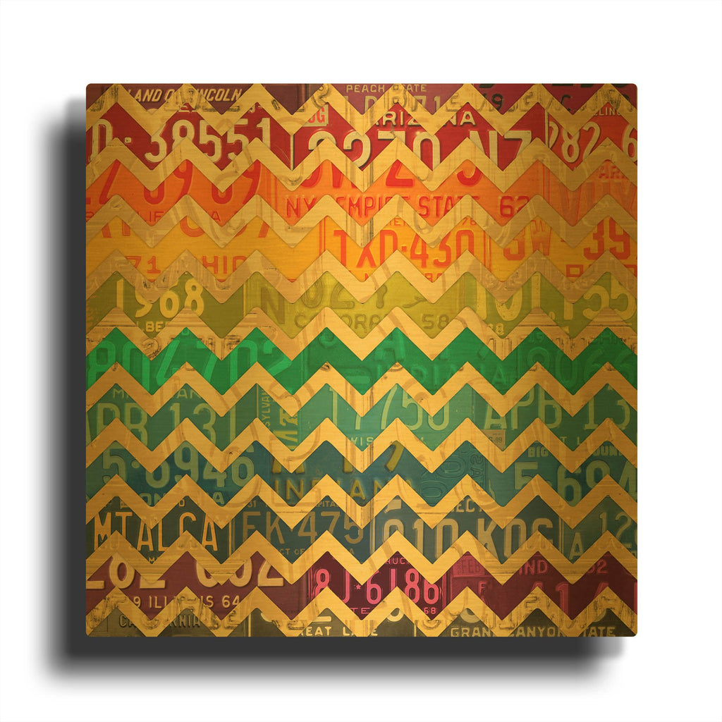 'Patterns In The Road 1' By Design Turnpike Gold Metal Wall Art