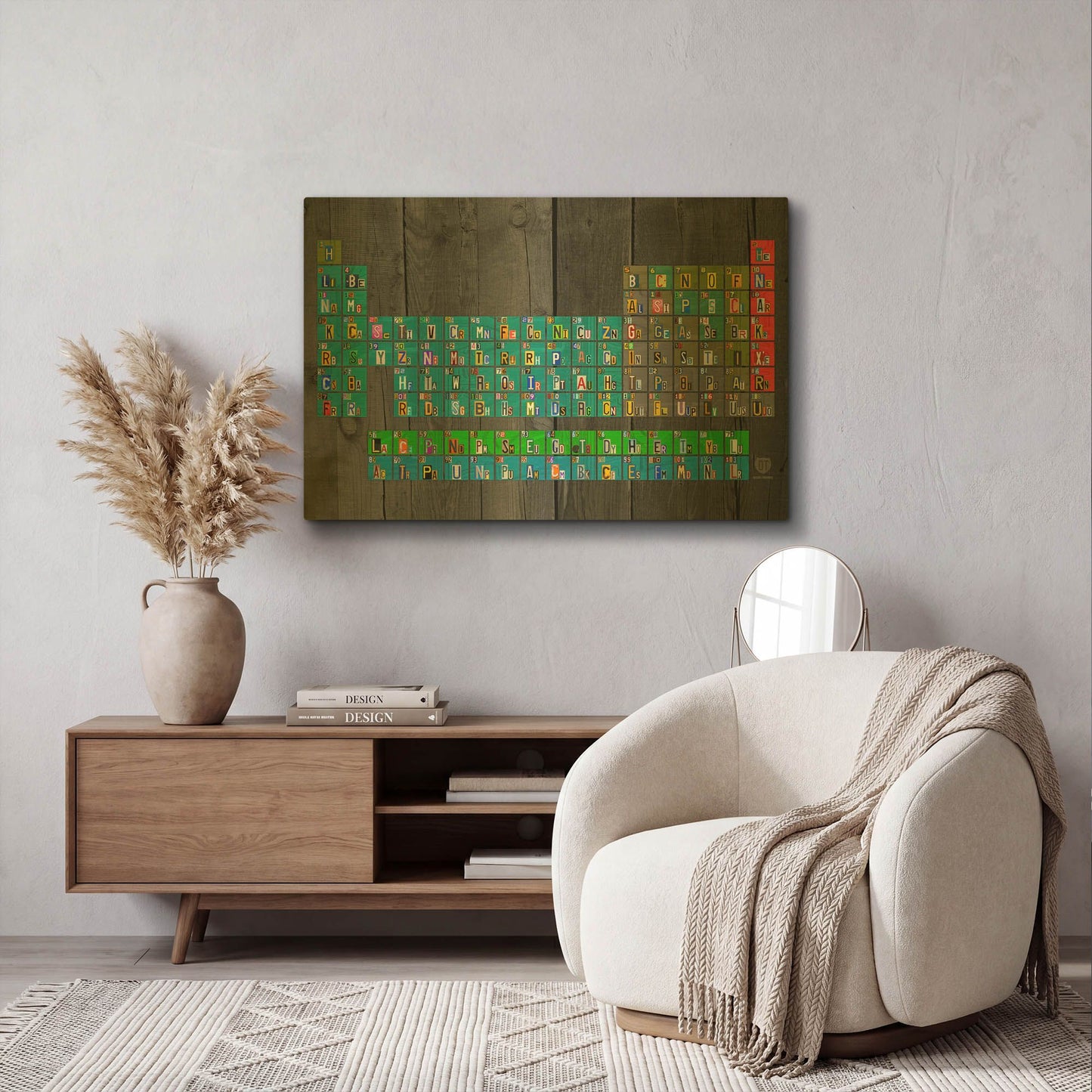 'License Plate - Periodic Table' By Design Turnpike Gold Metal Wall Art