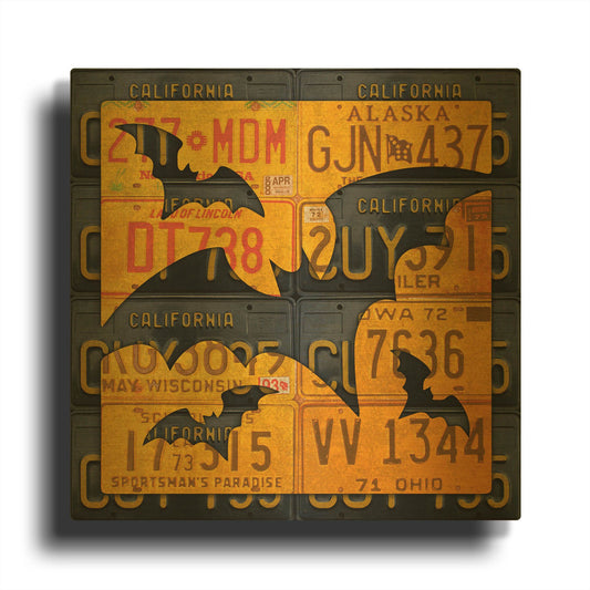 'Halloween Bats' By Design Turnpike Gold Metal Wall Art