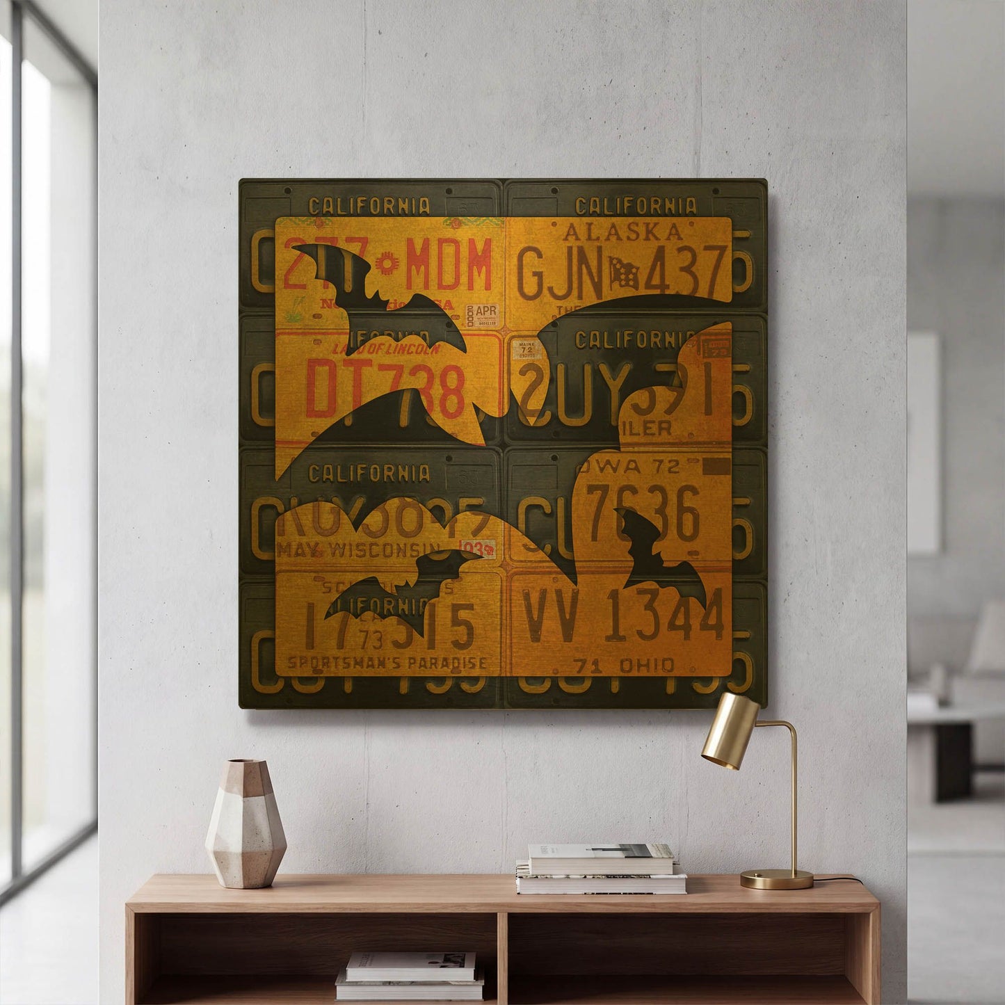 'Halloween Bats' By Design Turnpike Gold Metal Wall Art
