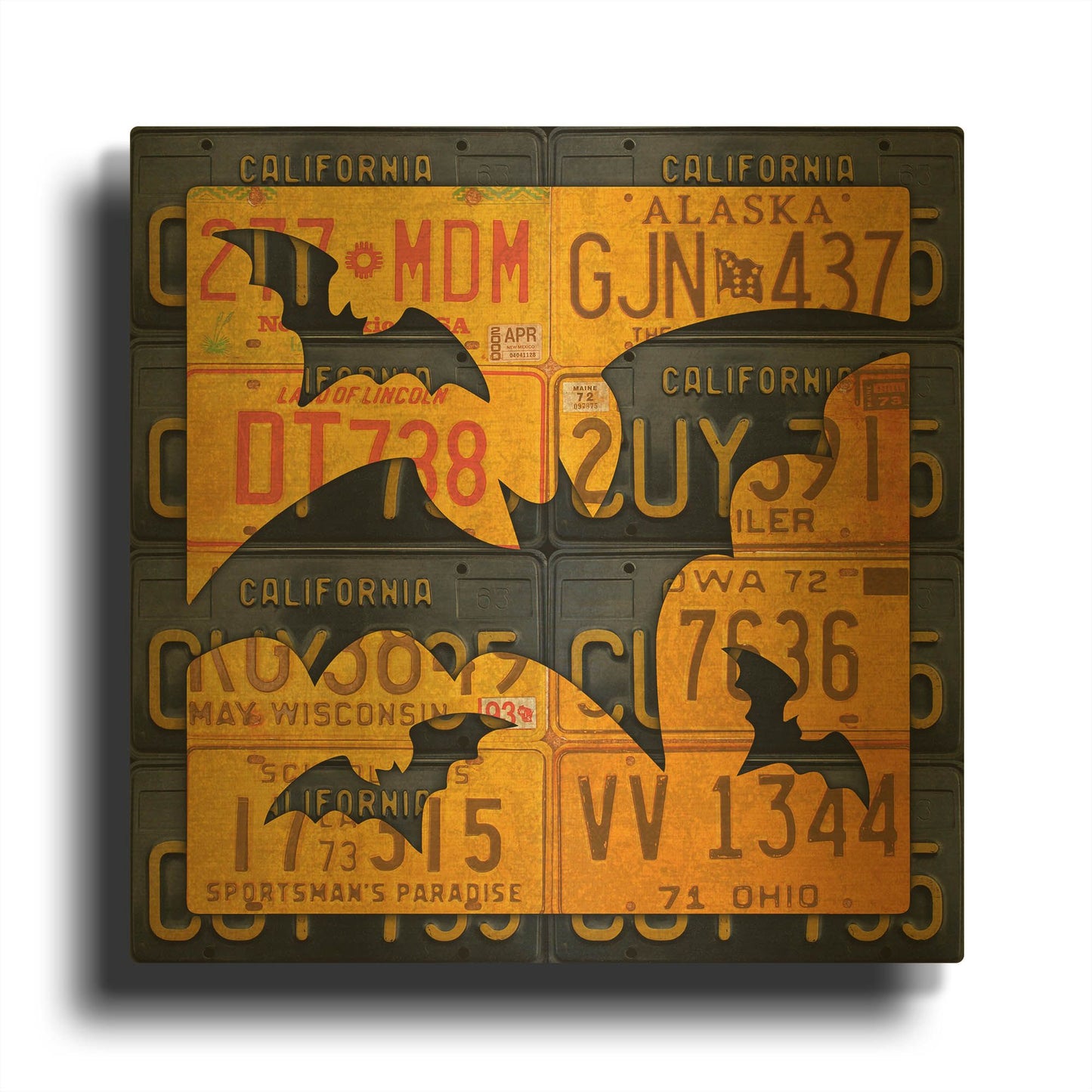 'Halloween Bats' By Design Turnpike Gold Metal Wall Art