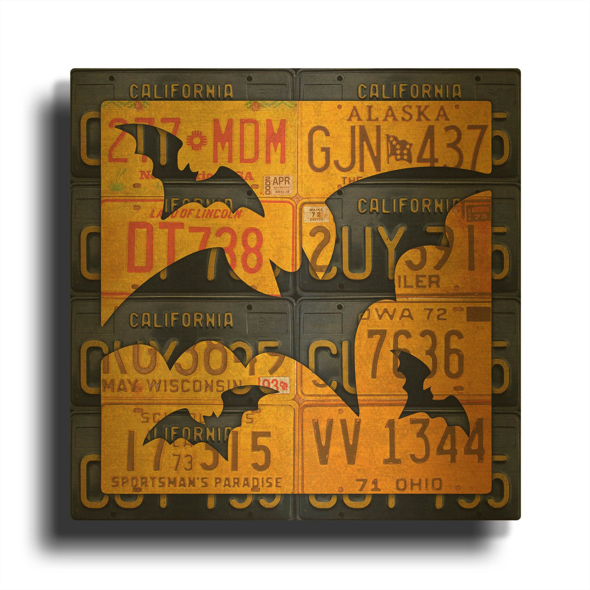 'Halloween Bats' By Design Turnpike Gold Metal Wall Art