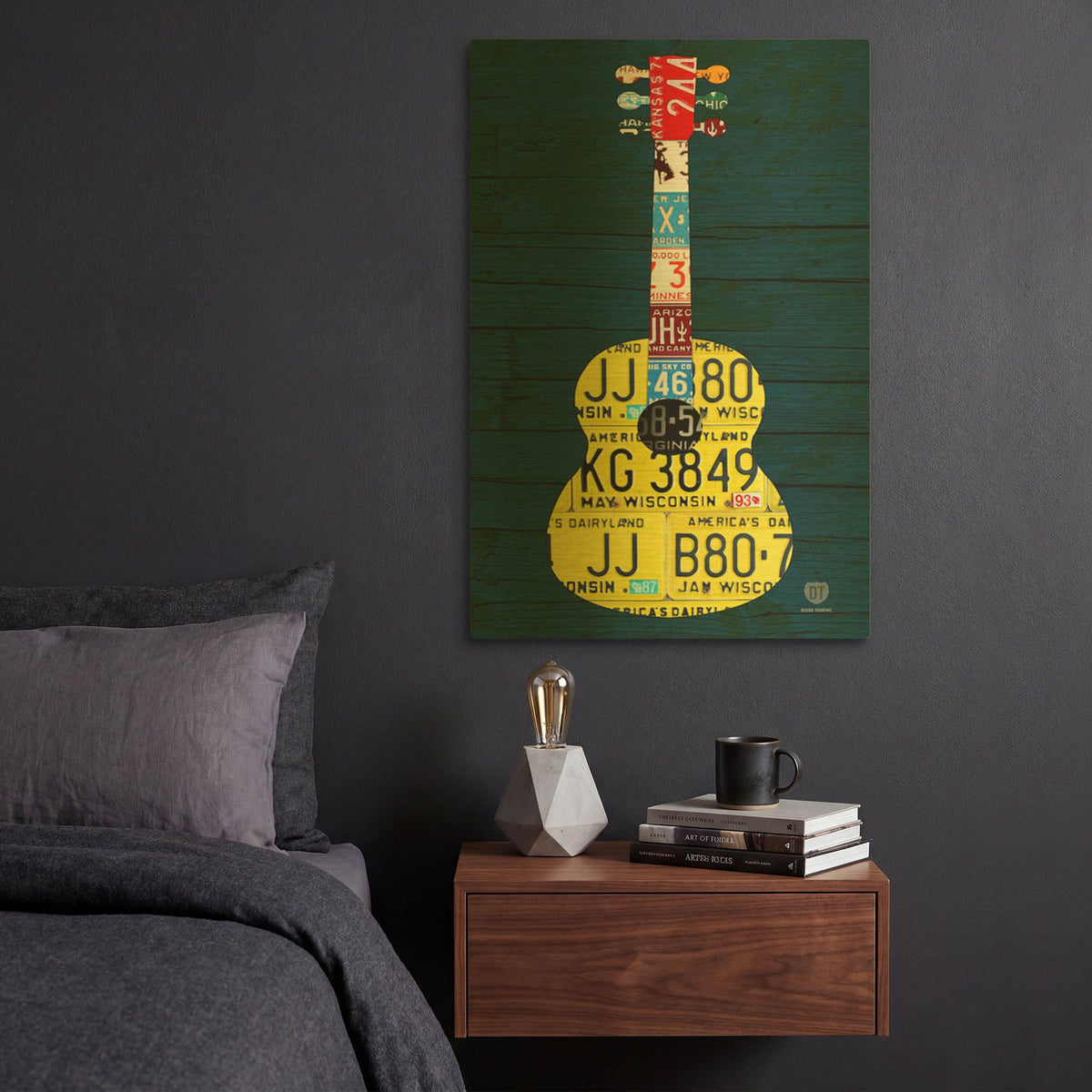 'Guitar 2' By Design Turnpike Gold Metal Wall Art