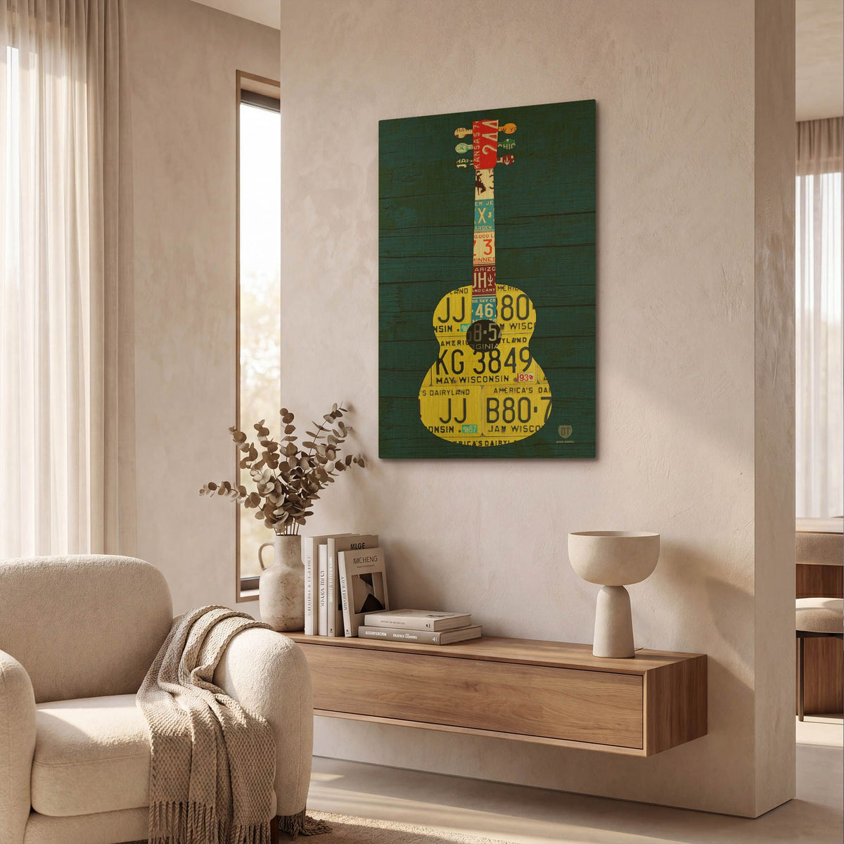 'Guitar 2' By Design Turnpike Gold Metal Wall Art