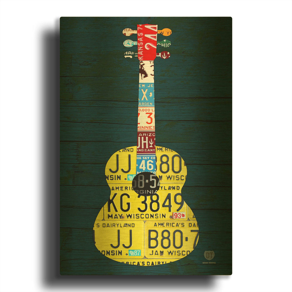 'Guitar 2' By Design Turnpike Gold Metal Wall Art