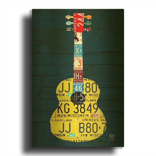 'Guitar 2' By Design Turnpike Gold Metal Wall Art