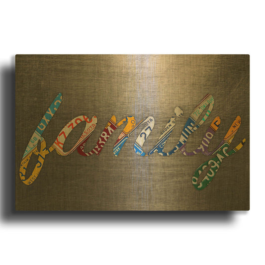 'Family Sign Metal' By Design Turnpike Gold Metal Wall Art