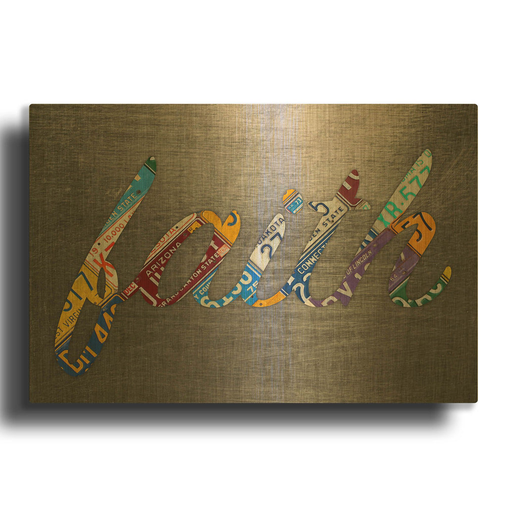 'Faith Sign Metal' By Design Turnpike Gold Metal Wall Art
