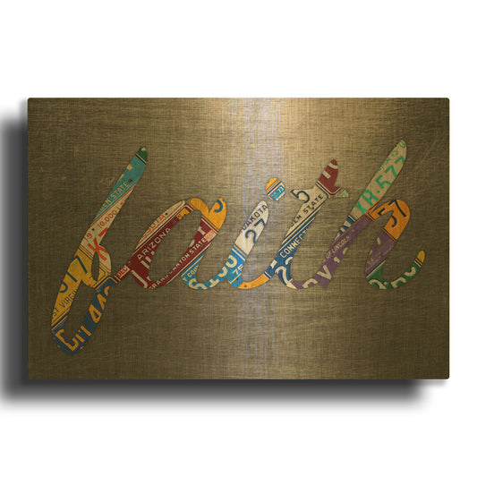 'Faith Sign Metal' By Design Turnpike Gold Metal Wall Art