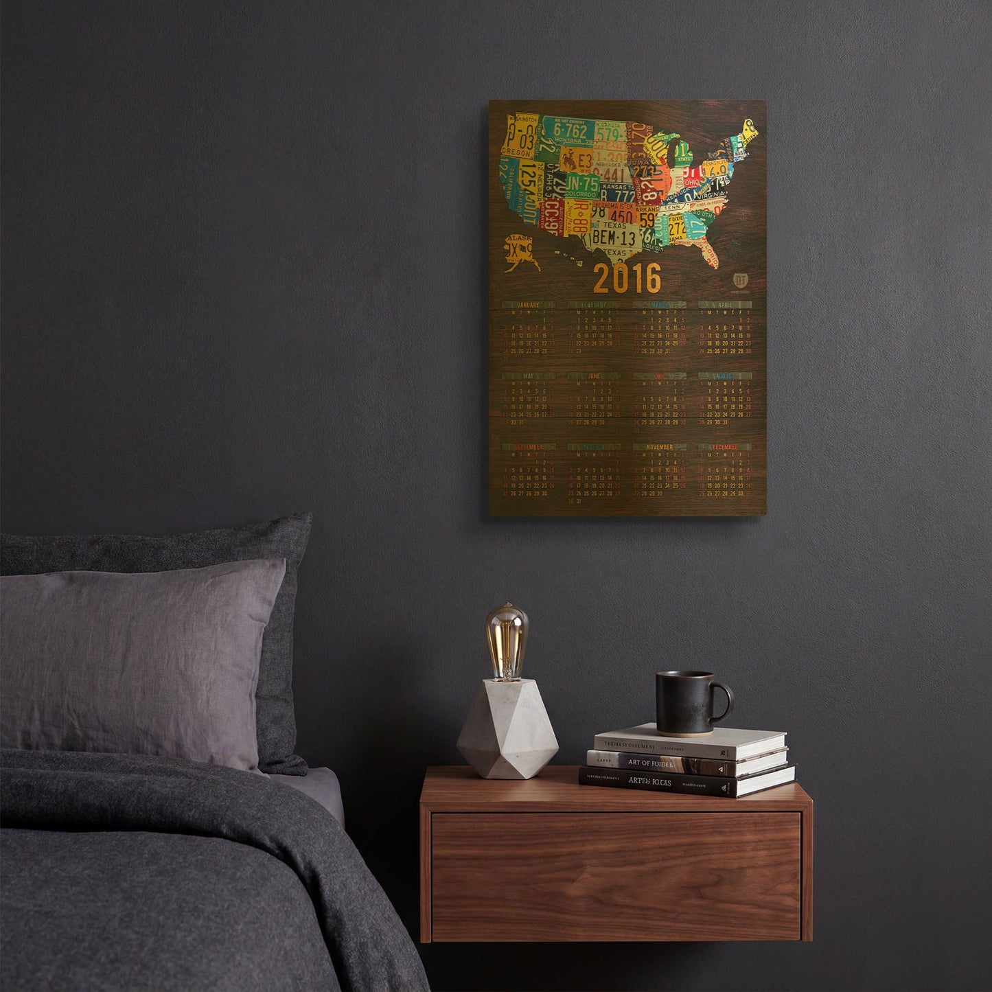 '2016 Calendar' By Design Turnpike Gold Metal Wall Art