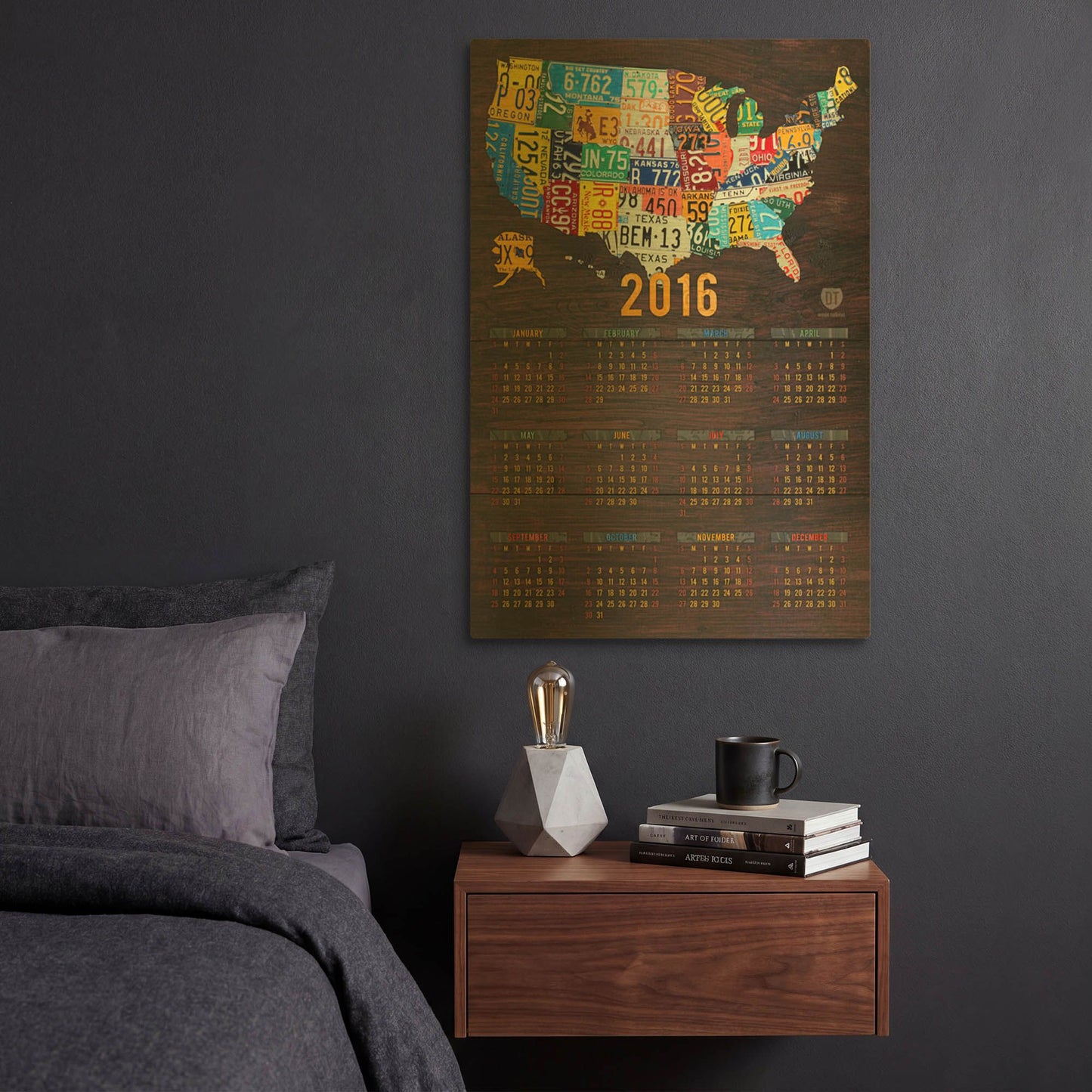 '2016 Calendar' By Design Turnpike Gold Metal Wall Art