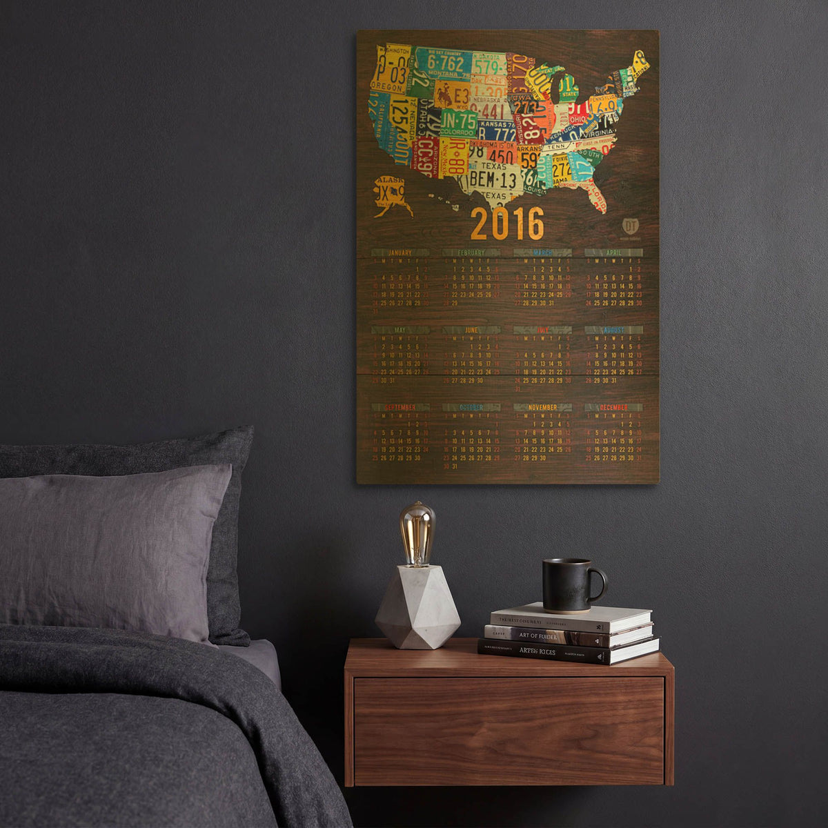 '2016 Calendar' By Design Turnpike Gold Metal Wall Art