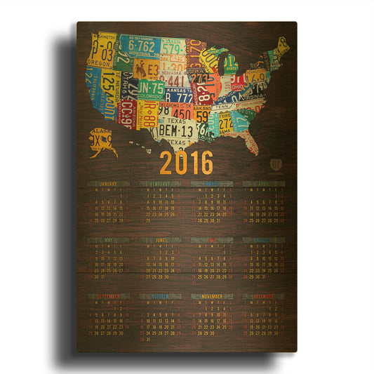 '2016 Calendar' By Design Turnpike Gold Metal Wall Art