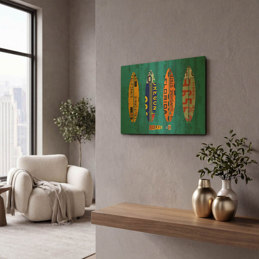 'Surf' By Design Turnpike Gold Metal Wall Art