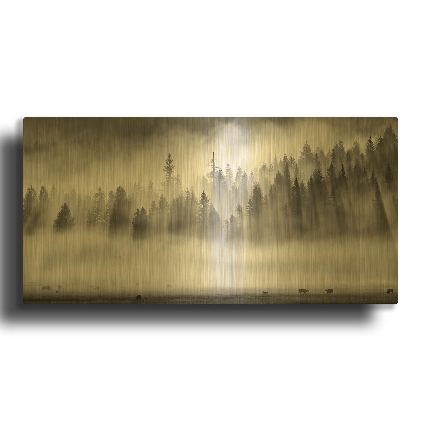 'Roaming In The Mist' By Jesse Estes Gold Metal Wall Art