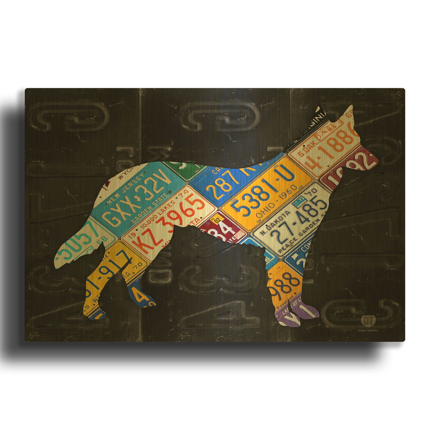 'German Shepherd' By Design Turnpike Gold Metal Wall Art