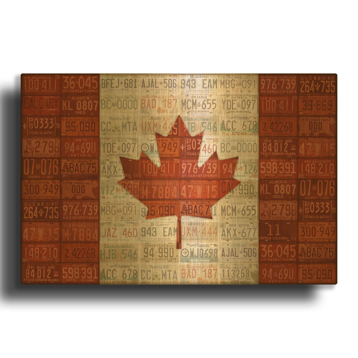 'Canada License Plate Flag' By Design Turnpike Gold Metal Wall Art