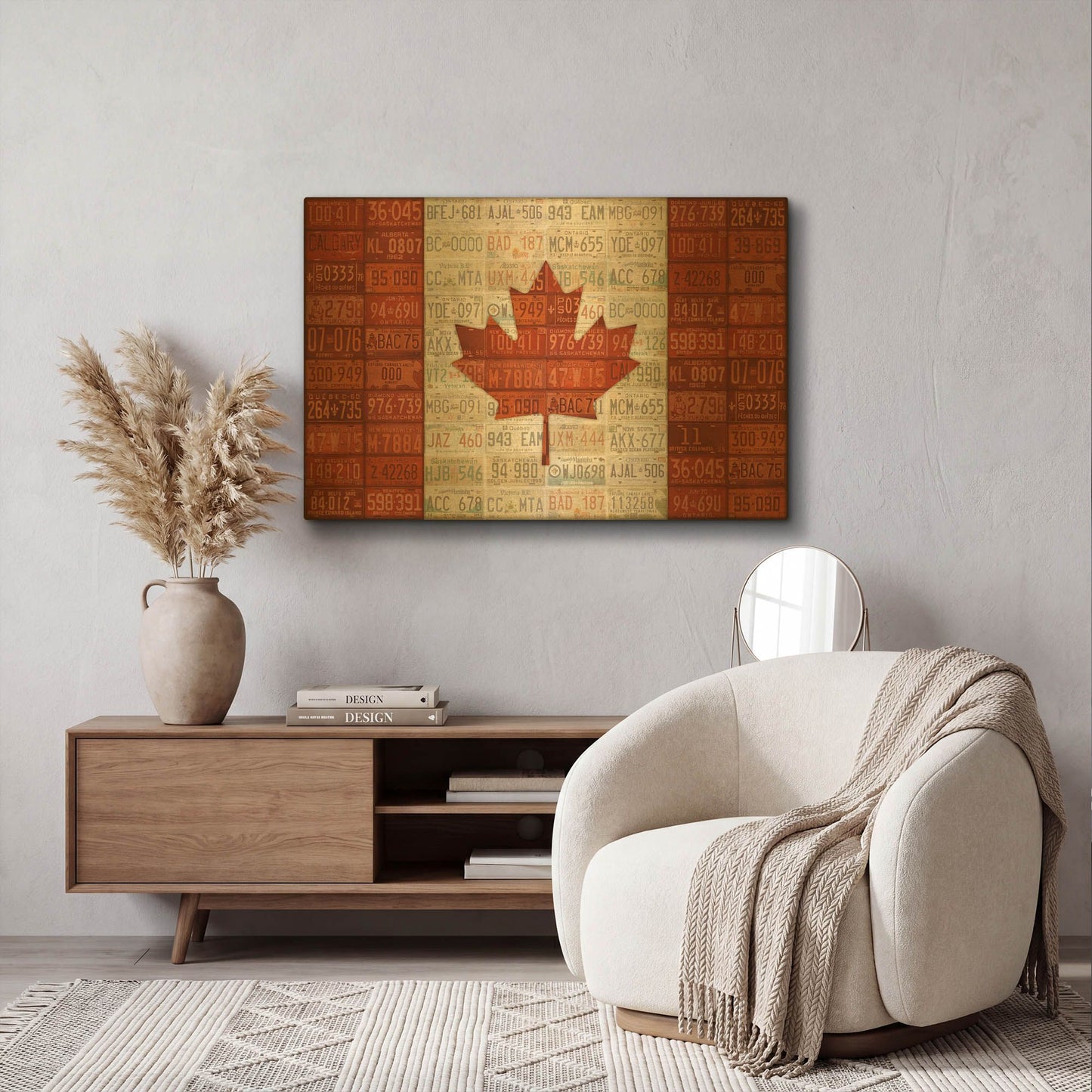 'Canada License Plate Flag' By Design Turnpike Gold Metal Wall Art