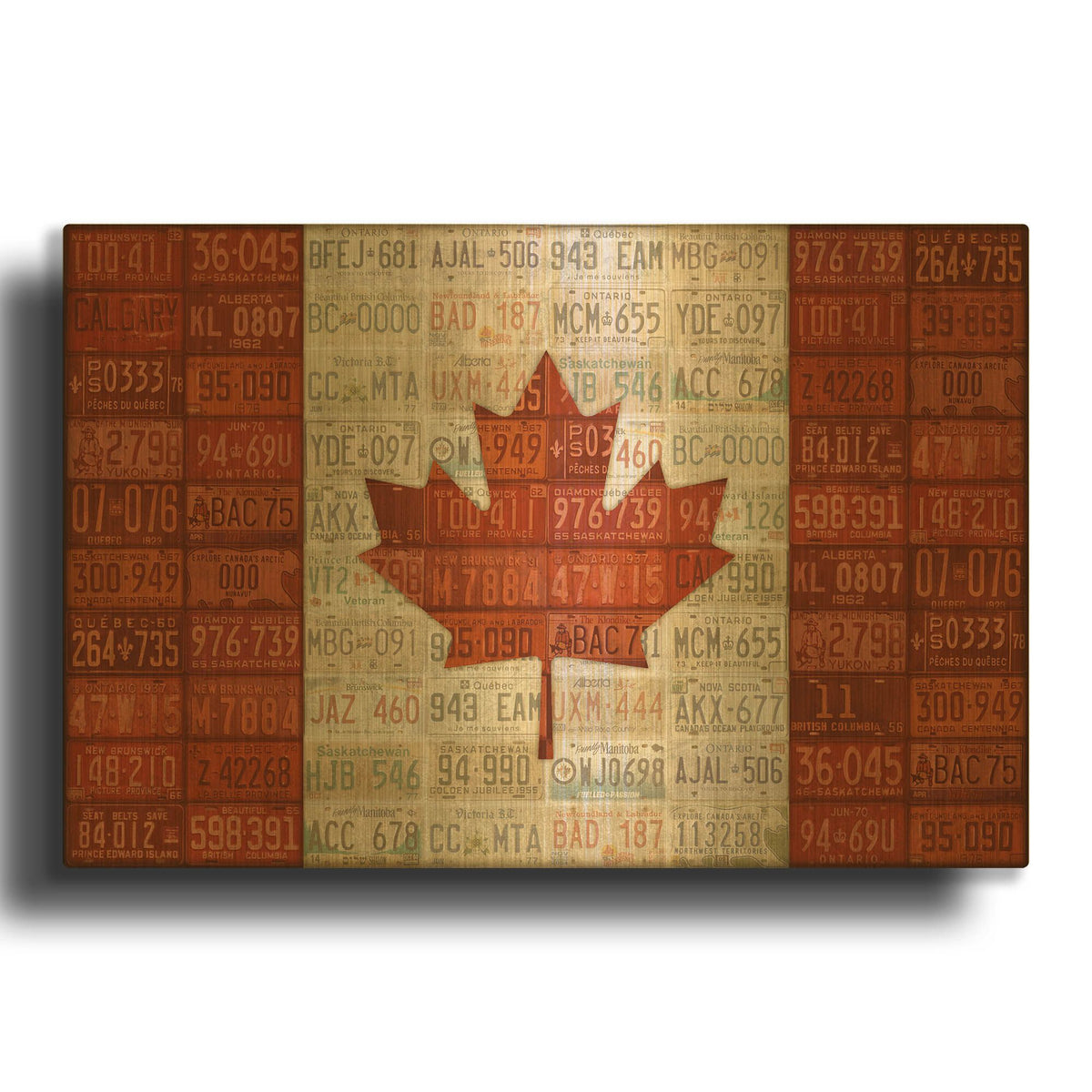 'Canada License Plate Flag' By Design Turnpike Gold Metal Wall Art