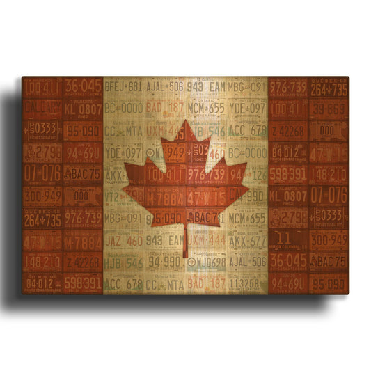 'Canada License Plate Flag' By Design Turnpike Gold Metal Wall Art