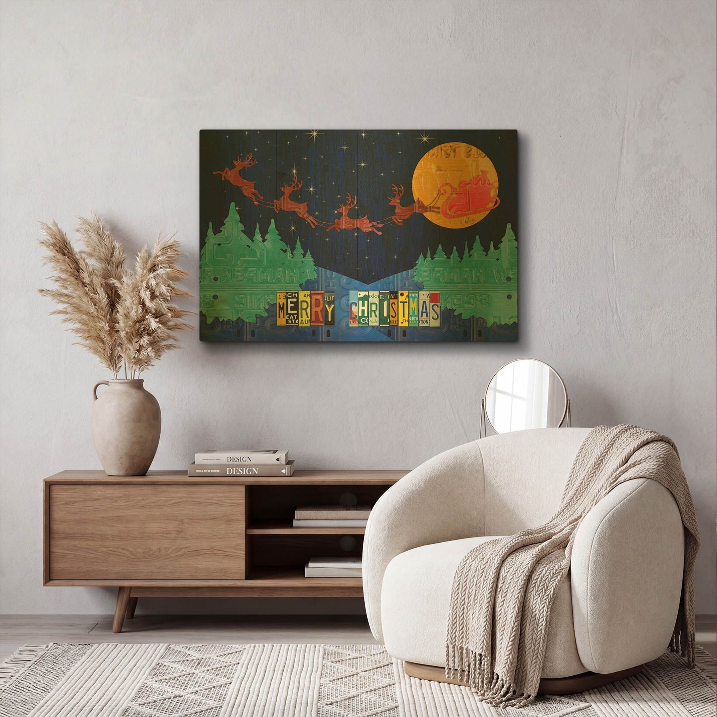 'Santa Sleigh - Merry Christmas' By Design Turnpike Gold Metal Wall Art