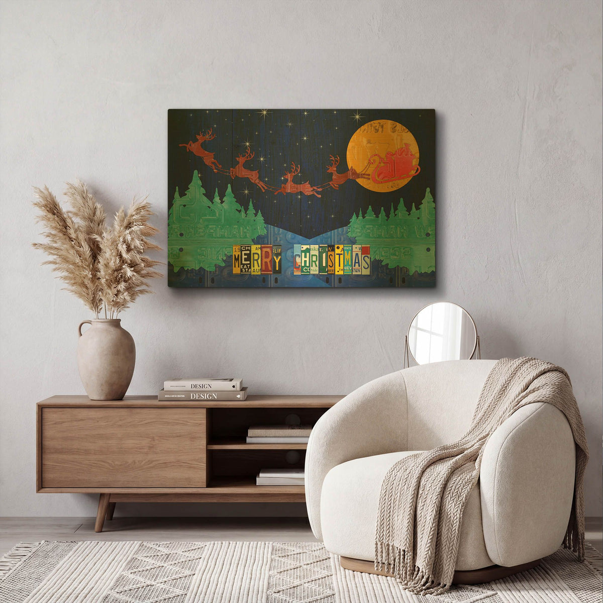 'Santa Sleigh - Merry Christmas' By Design Turnpike Gold Metal Wall Art