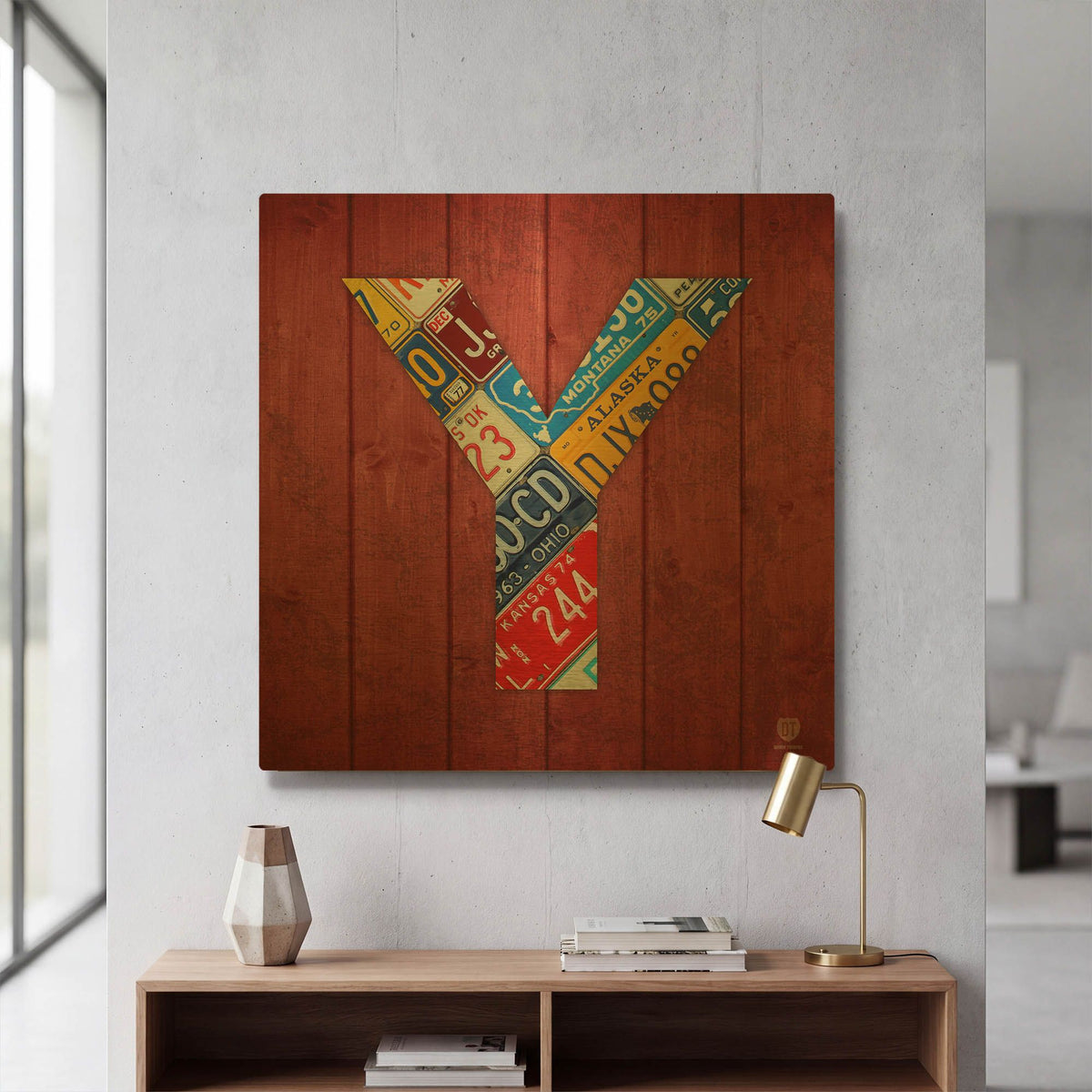 'Y' By Design Turnpike Gold Metal Wall Art