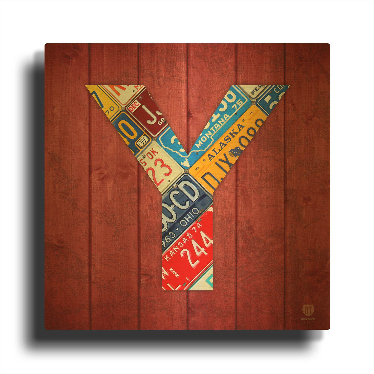 'Y' By Design Turnpike Gold Metal Wall Art