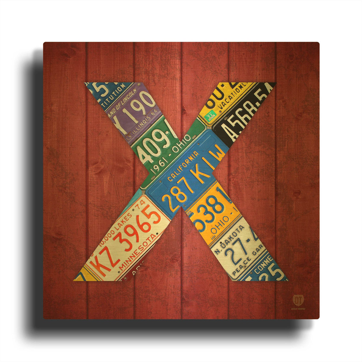 'X' By Design Turnpike Gold Metal Wall Art