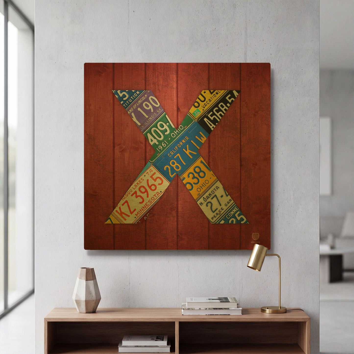 'X' By Design Turnpike Gold Metal Wall Art
