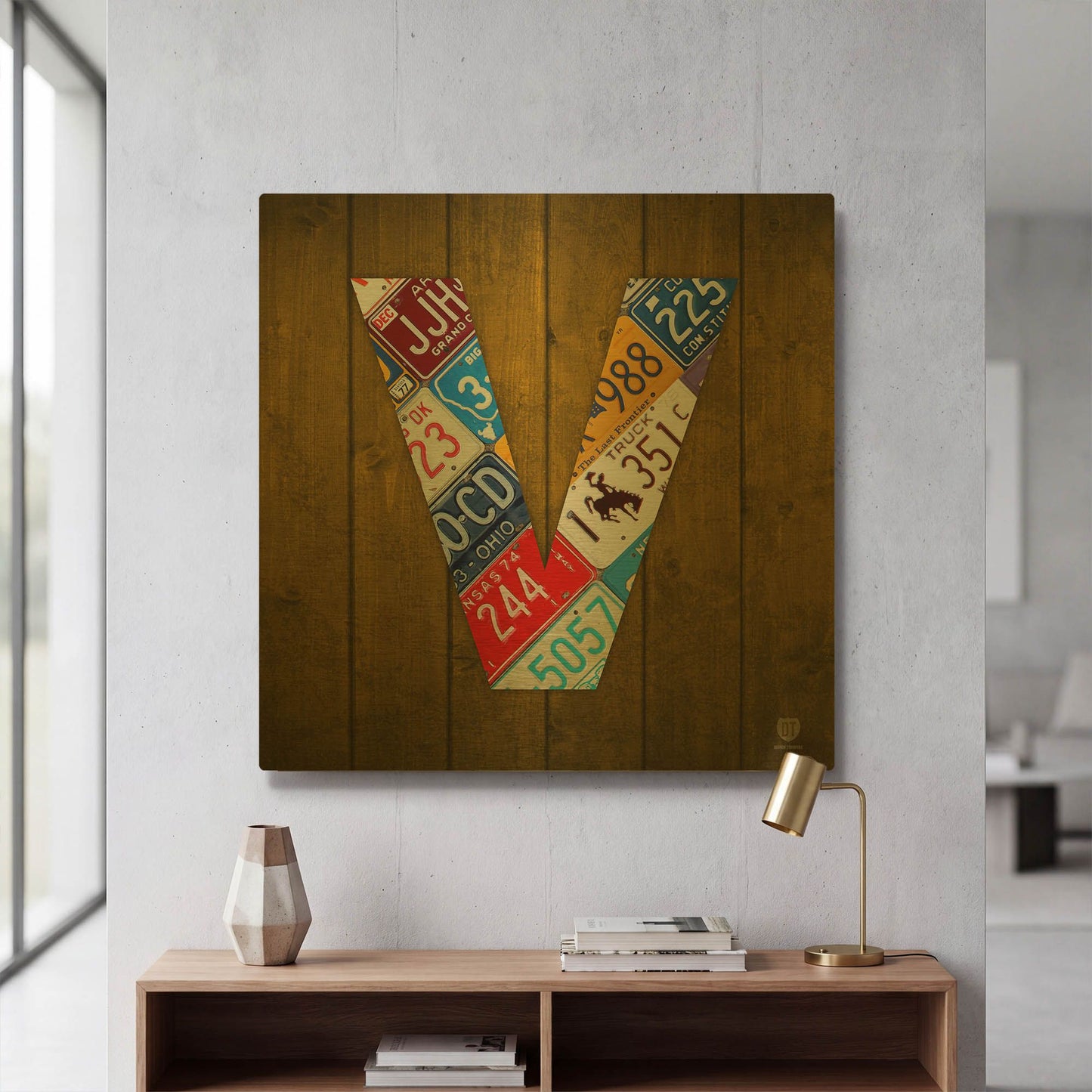 'V' By Design Turnpike Gold Metal Wall Art