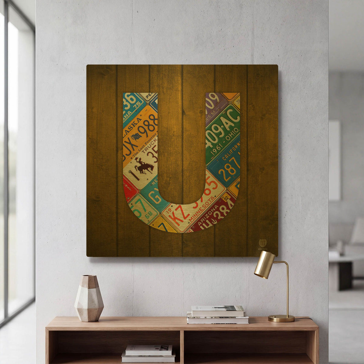 'U' By Design Turnpike Gold Metal Wall Art