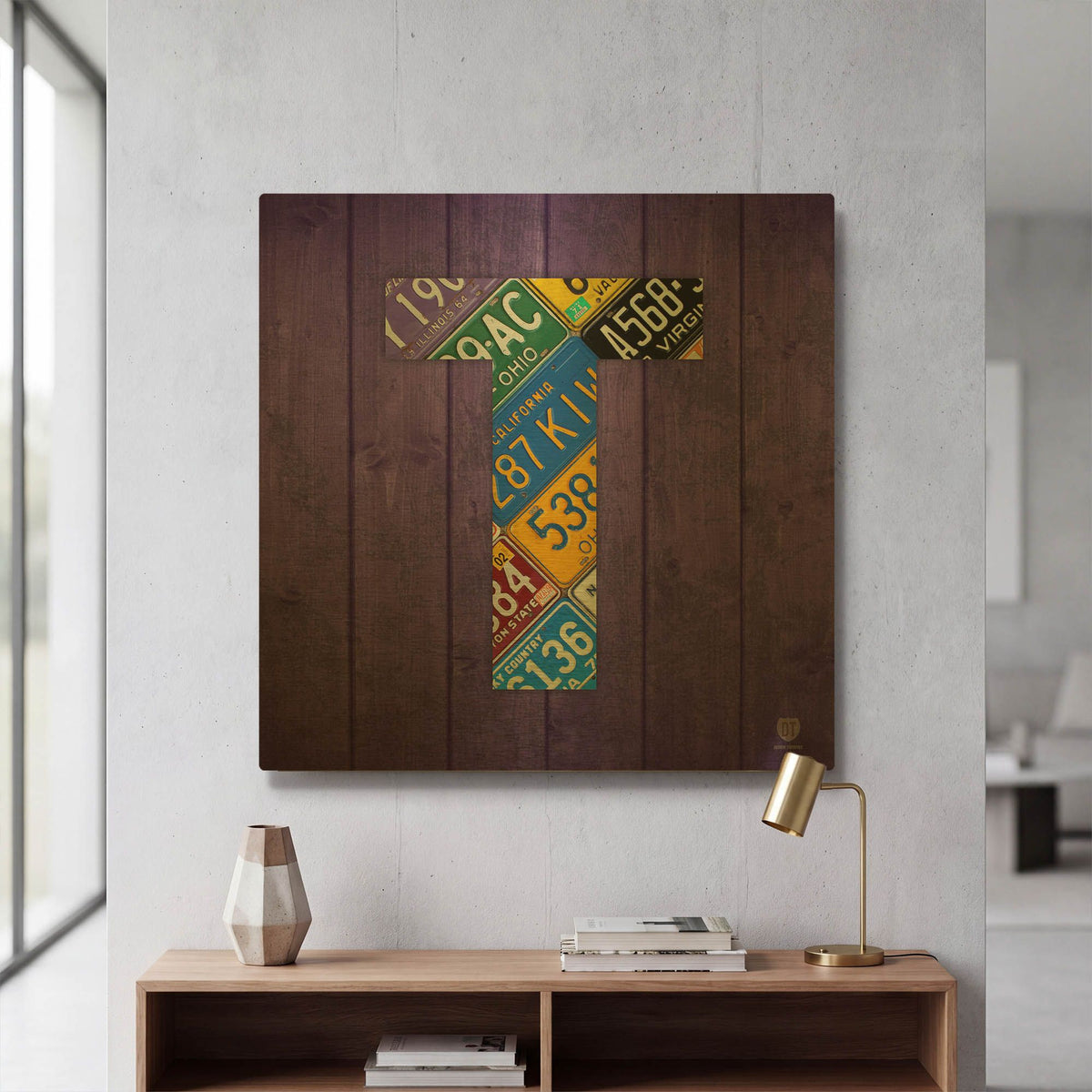 'T' By Design Turnpike Gold Metal Wall Art