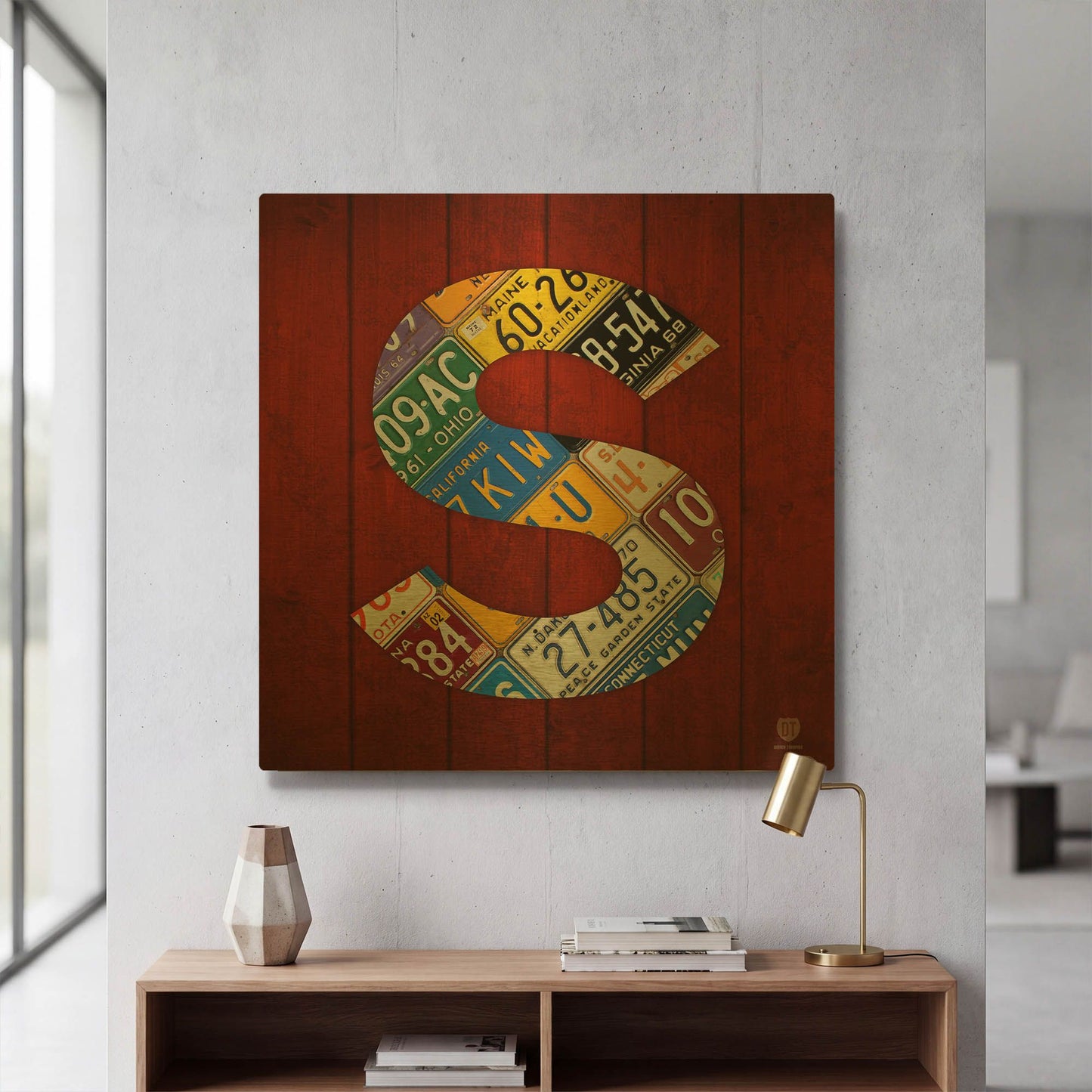 'S' By Design Turnpike Gold Metal Wall Art