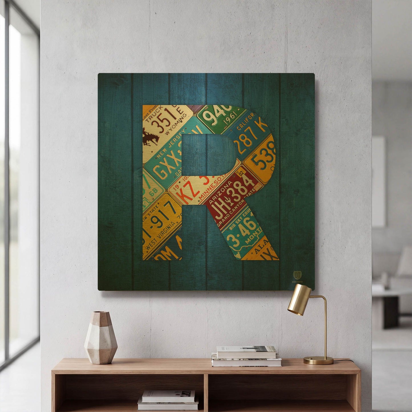 'R' By Design Turnpike Gold Metal Wall Art