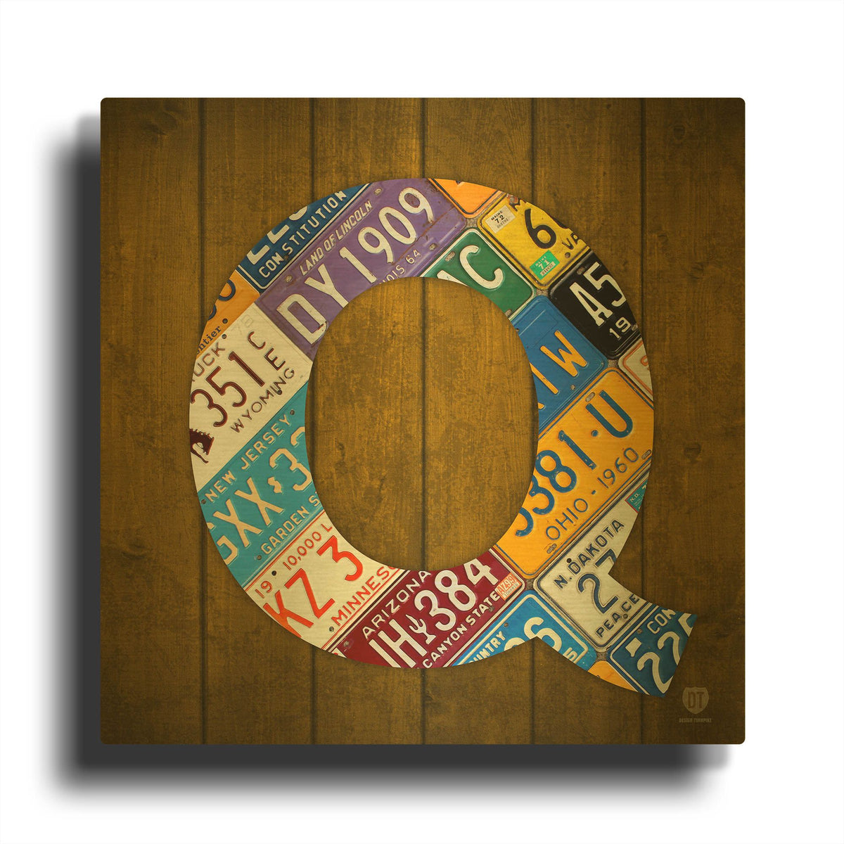 'Q' By Design Turnpike Gold Metal Wall Art