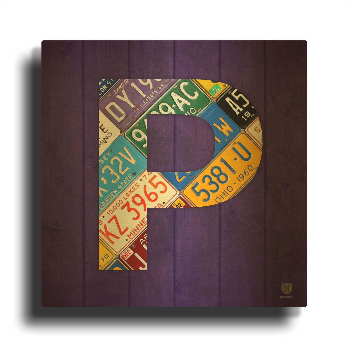 'P' By Design Turnpike Gold Metal Wall Art