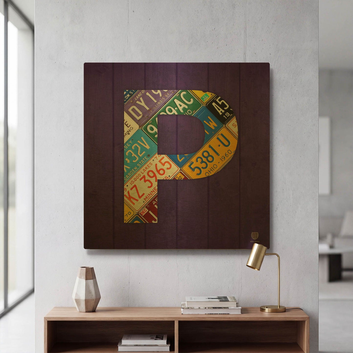 'P' By Design Turnpike Gold Metal Wall Art