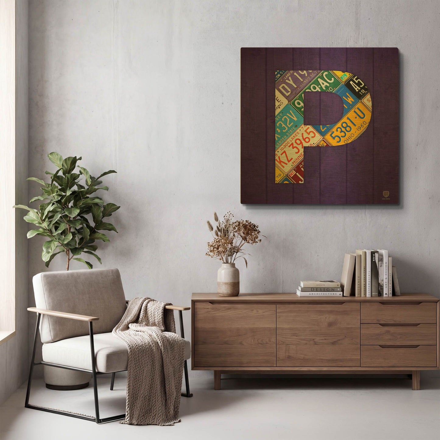 'P' By Design Turnpike Gold Metal Wall Art