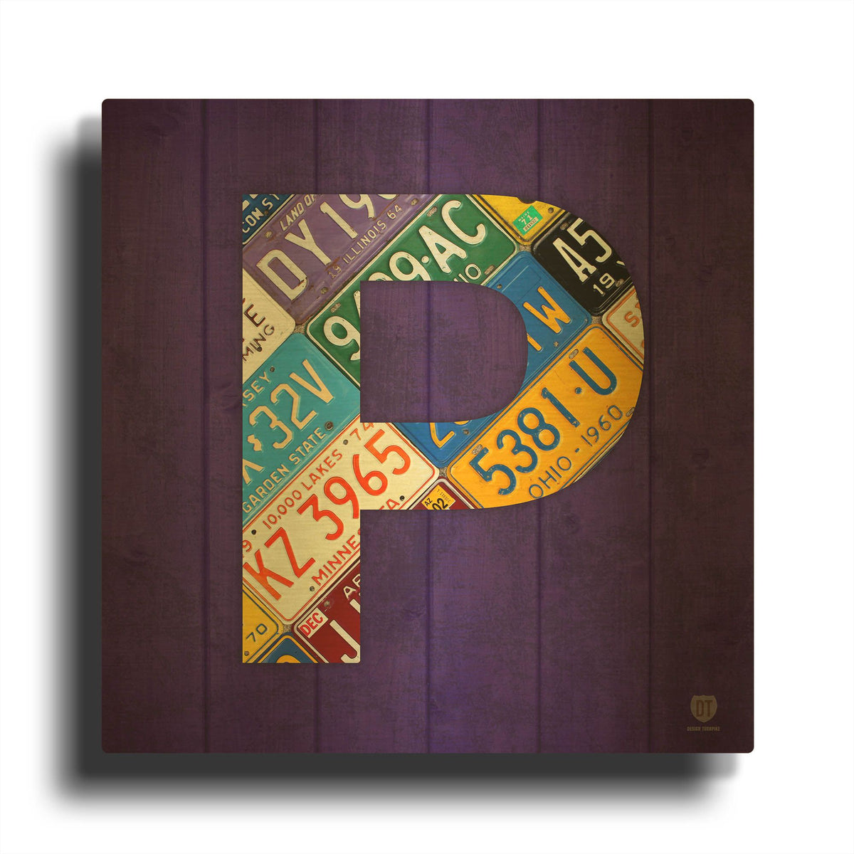 'P' By Design Turnpike Gold Metal Wall Art