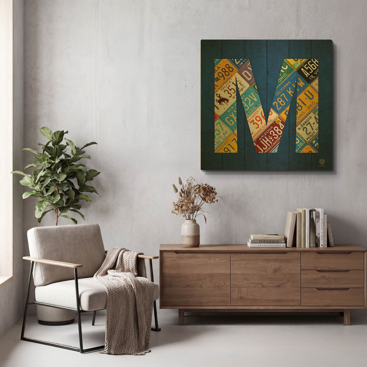 'M' By Design Turnpike Gold Metal Wall Art