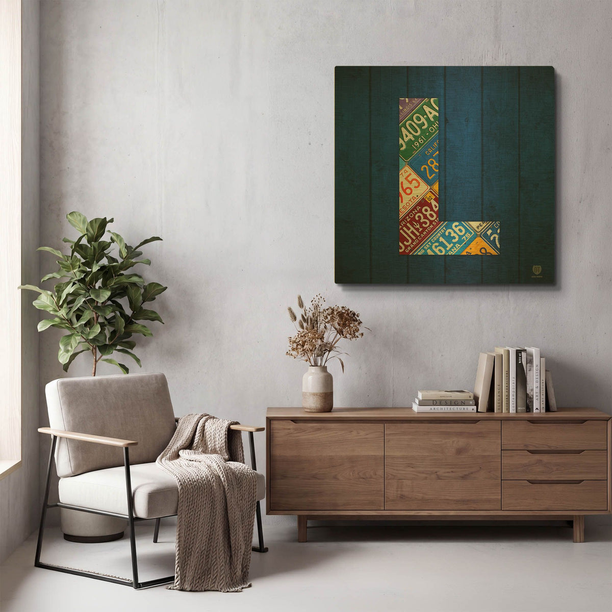 'L' By Design Turnpike Gold Metal Wall Art